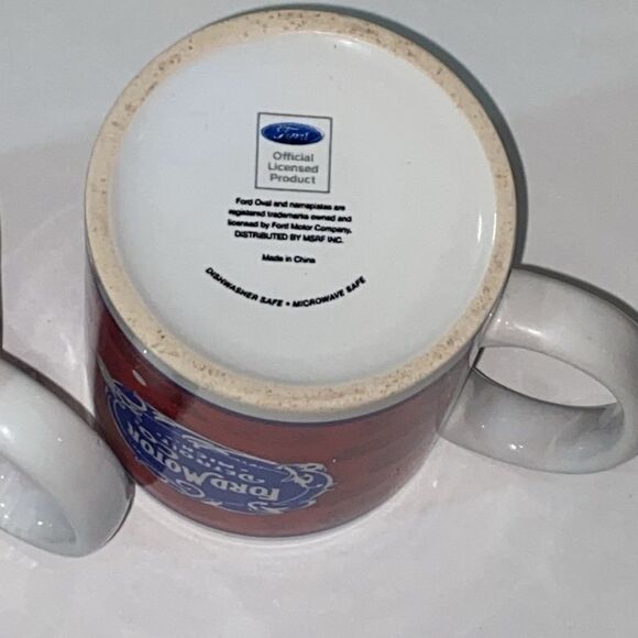 3 Different Four Motor Co Automobile Coffee Mugs Ford Lightning Bolt Crest Red - Picture 6 of 9